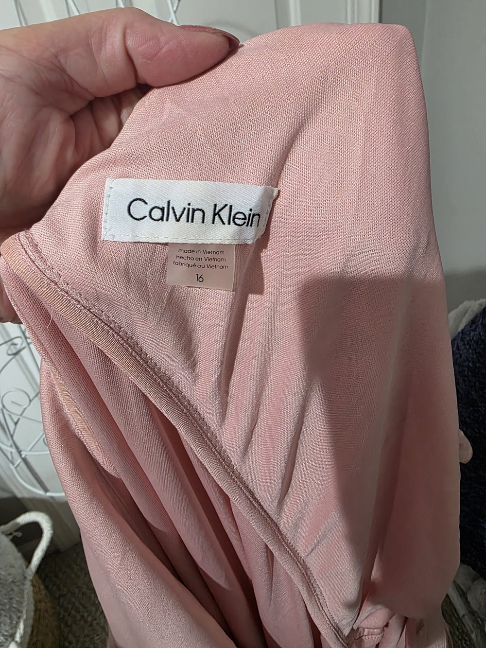 Calvin Klein Pink V-Neck Flutter-Sleeve Maxi Dress - Picture 6 of 6
